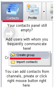 MyChat contacts list