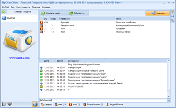 Консоль управления MyChat Client