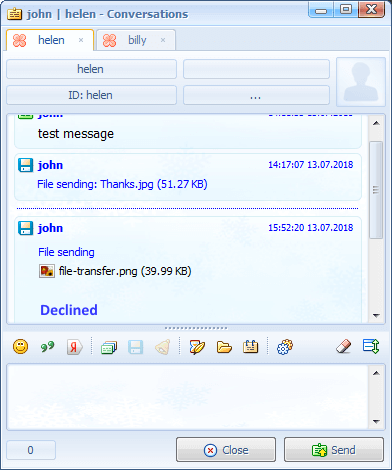 Registering a new user in Bimoid messenger