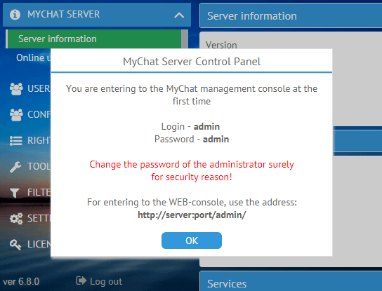 MyChat Server Admin Panel