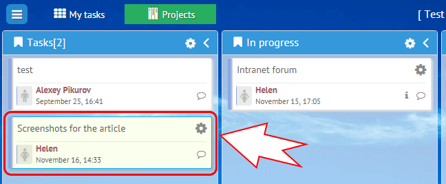 Assigned task in MyChat