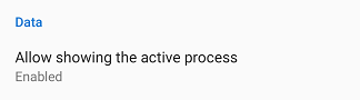 Permission for showing  active processes in a profile view