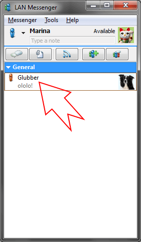 LAN messenger contacts