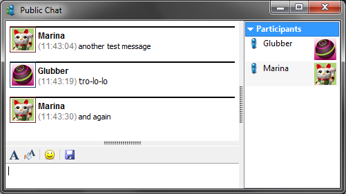 Notifications in LAN messenger