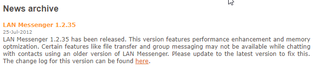 Обращение разработчиков LAN messenger