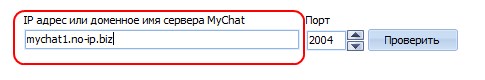 Доменне ім'я для підключення до серверу MyChat через Інтернет