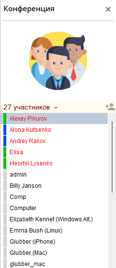 Списки людей в конференциях MyChat