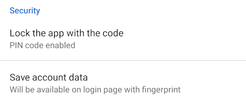Setting up a digital PIN code for MyChat on Android