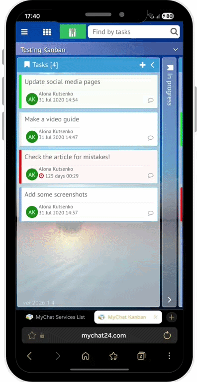 Create a new task on a phone