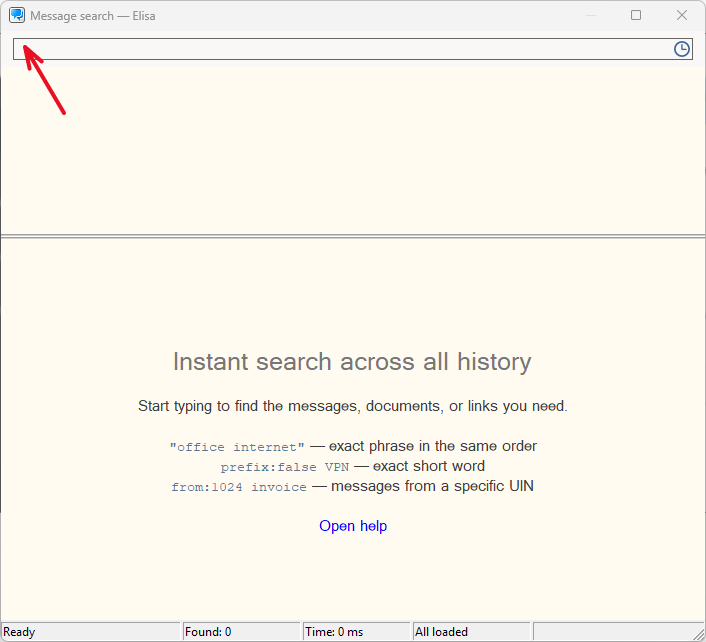 Searching through private message history in MyChat