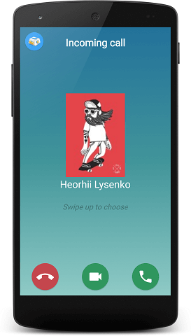 Incoming call in MyChat for Android