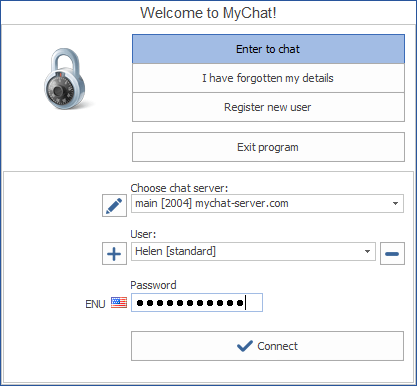 Login window