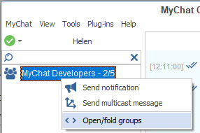 Folding groups in в MyChat 7.4