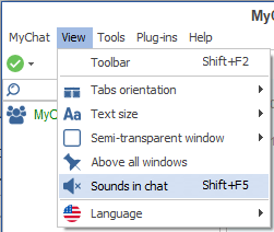 Configuring sound in MyChat 7.4