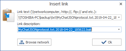 Inserting links in MyChat 7.4