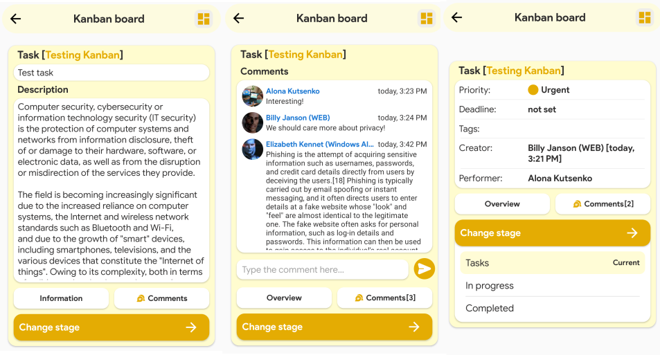 MyChat Kanban on Android
