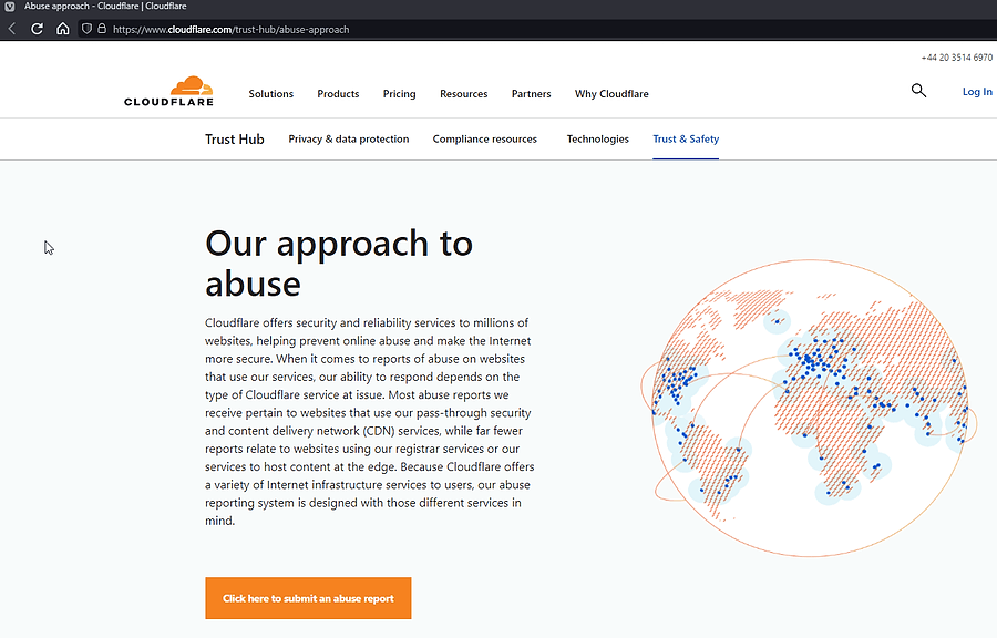 Скарга на фішинг, Cloudflare