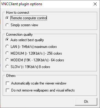 VNCClient plugin configuring in MyChat