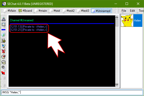 Sending messages in SEChat