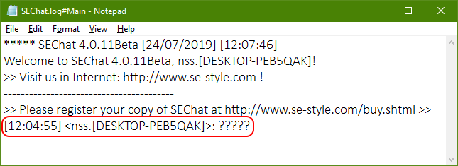 Encoding in SEChat