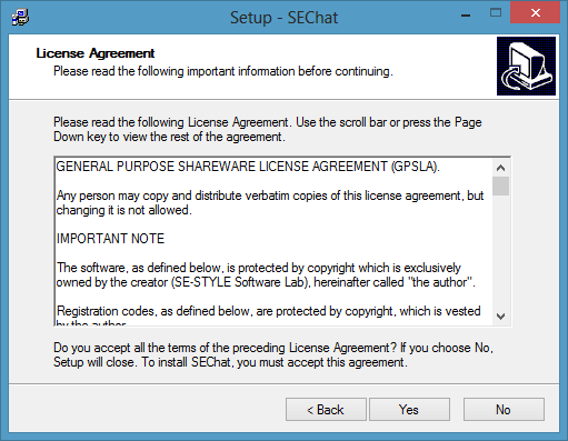 Ліцензійне погодження SEChat