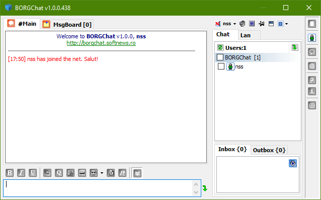 BORGChat interface