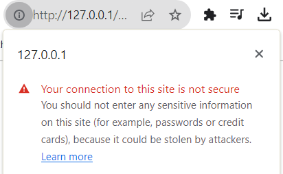Not secure connection in a browser